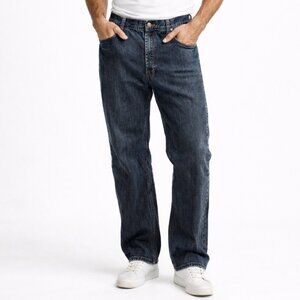 $128 Brooks Brothers 346 Men Jeans W40 L30 Dark Wash Straight Leg Denim Relaxed